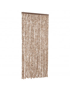 Tenda Antimosche Beige e Marrone Scuro 56x185 cm in Ciniglia 2