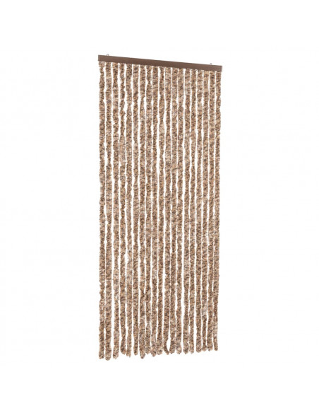 Tenda Antimosche Beige e Marrone Scuro 56x185 cm in Ciniglia