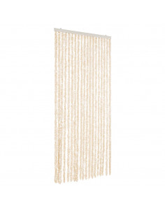 Tenda Antimosche Beige e Bianca 56x200 cm in Ciniglia 2