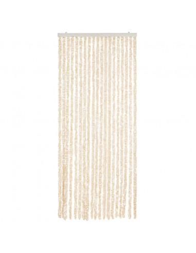 Tenda Antimosche Beige e Bianca 56x200 cm in Ciniglia