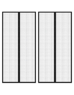 Tende Antimosche 2 pz per Porte con Magneti Nere 220x110 cm 2
