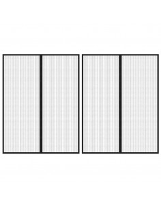 Tende Antimosche 2 pz per Porte con Magneti Nere 230x160 cm 2
