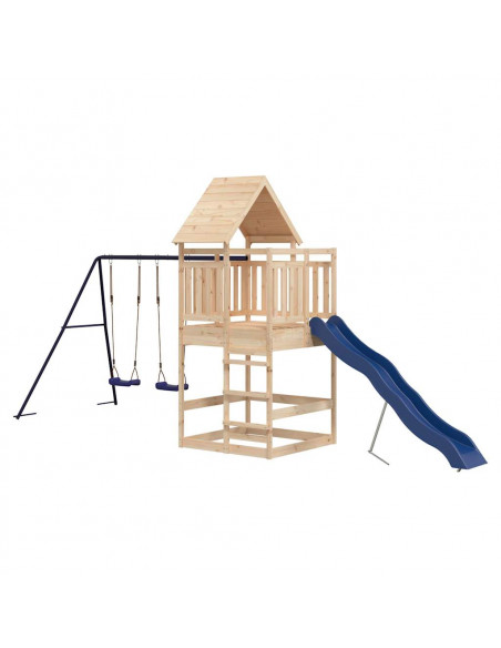 Set da Gioco da Esterno in Legno Massello di Pino