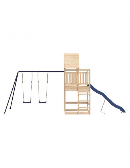 Set da Gioco da Esterno in Legno Massello di Pino