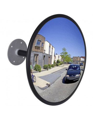 Specchio per Traffico Convesso in Acrilico Nero 30 cm Interno