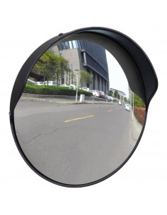 Specchio Traffico Convesso Nero Plastica PC per Esterni 30 cm 2