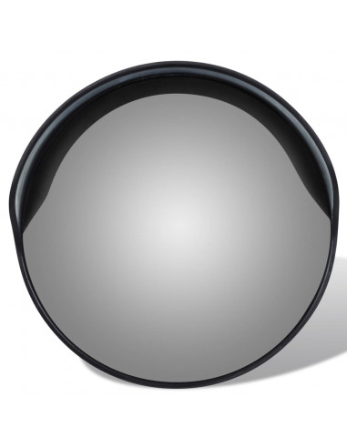 Specchio Traffico Convesso Nero Plastica PC per Esterni 30 cm