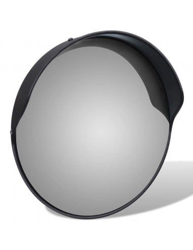 Specchio Traffico Convesso Nero Plastica PC per Esterni 30 cm