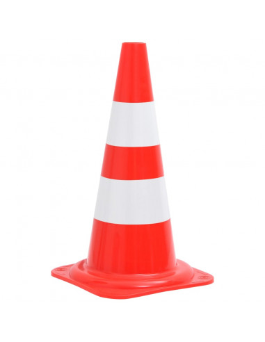 Set Coni Segnaletici Stradali Riflettenti 4pz Rosso Bianco 50cm