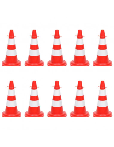 Set Segnaletica Coni Stradali e Catena da 10 m Rosso Bianco