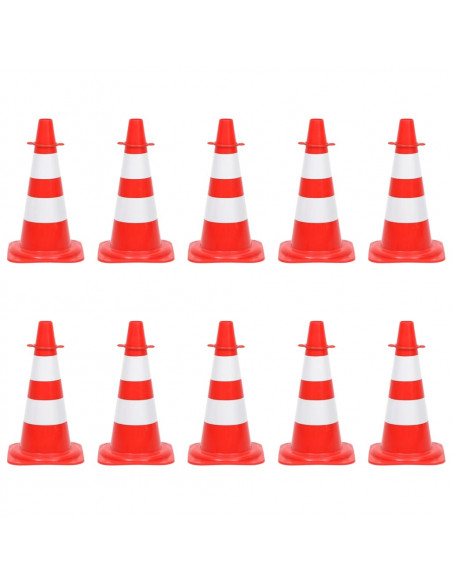 Set Segnaletica Coni Stradali e Catena da 10 m Rosso Bianco