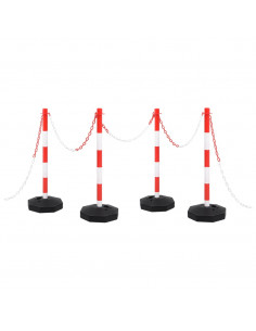 Set di Pali Stradali con Catena in Plastica di 10 m 2