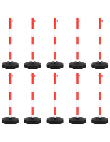 Set di Pali Stradali con Catena in Plastica di 10 m