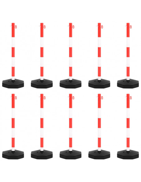 Set di Pali Stradali con Catena in Plastica di 10 m