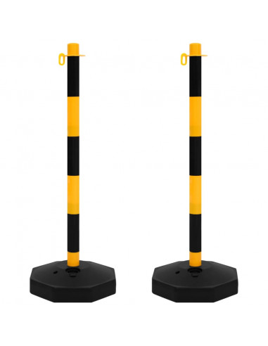 Set di Pali Stradali con Catena in Plastica di 10 m