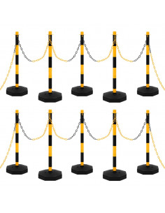 Set di Pali Stradali con Catena in Plastica di 10 m 2