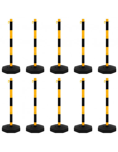 Set di Pali Stradali con Catena in Plastica di 10 m