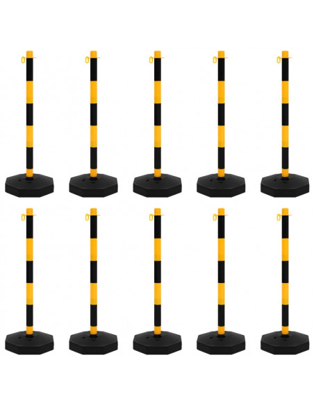 Set di Pali Stradali con Catena in Plastica di 10 m