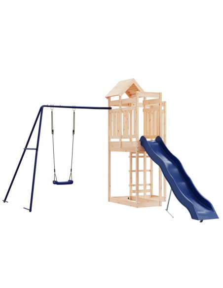 Set da Gioco da Esterno in Legno Massello di Pino