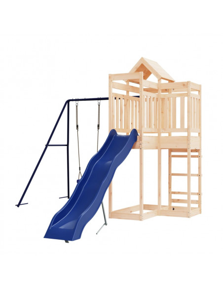 Set da Gioco da Esterno in Legno Massello di Pino