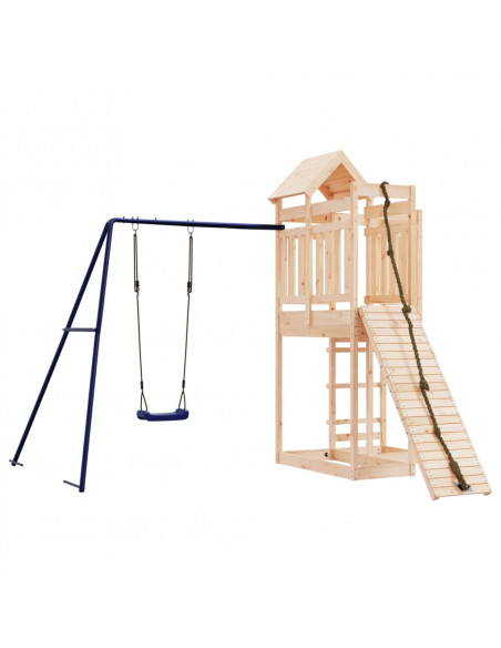 Set da Gioco da Esterno in Legno Massello di Pino
