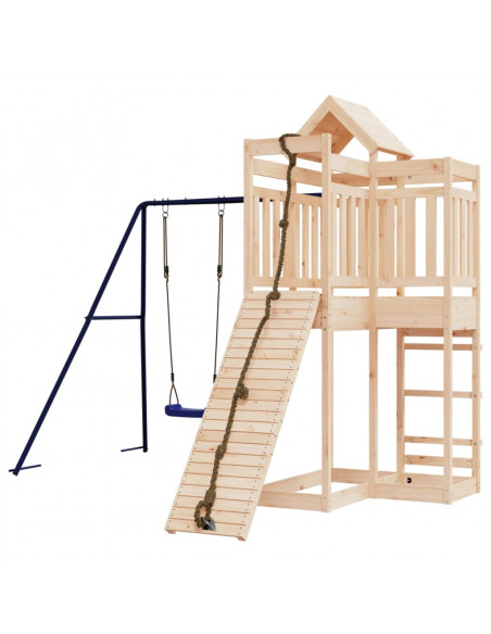 Set da Gioco da Esterno in Legno Massello di Pino