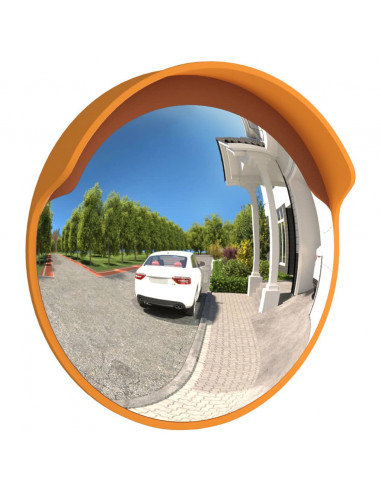 Specchio per Traffico Convesso Arancione Ø30cm in Policarbonato