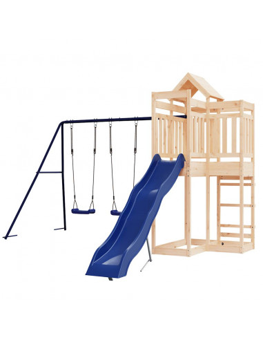 Set da Gioco da Esterno in Legno Massello di Pino