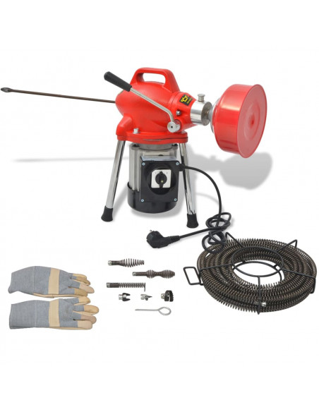 Macchina per Pulire le Tubazioni 250 W 12,5mx16mm 4,5mx9,5mm