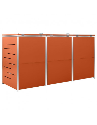 Copribidone per Spazzatura Triplo 207x77,5x112,5cm Acciaio Inox