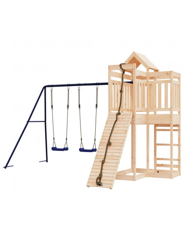 Set da Gioco da Esterno in Legno Massello di Pino