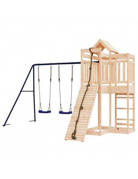 Set da Gioco da Esterno in Legno Massello di Pino