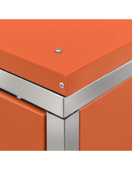 Copribidone per Spazzatura Triplo 207x77,5x112,5cm Acciaio Inox