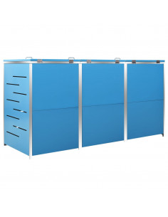 Copribidone per Spazzatura Triplo 207x77,5x112,5cm Acciaio Inox 2