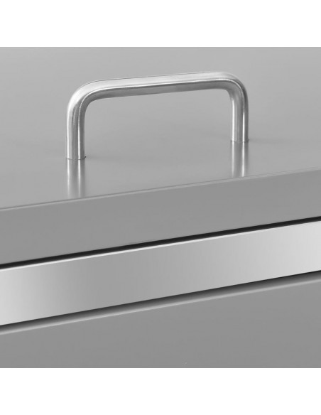 Copribidone per Spazzatura Triplo 207x77,5x112,5cm Acciaio Inox