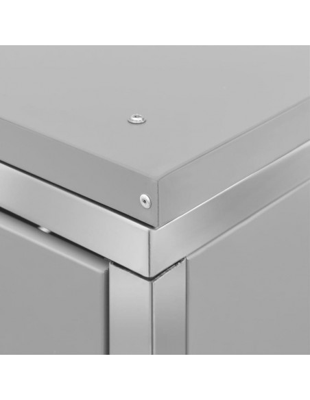 Copribidone per Spazzatura Triplo 207x77,5x112,5cm Acciaio Inox
