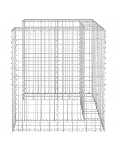 Gabbione per Bidoni in Acciaio Zincato 110x100x110 cm
