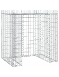 Parete Gabbioni Bidone Spazzatura 110x91x120 cm Ferro Zincato 2