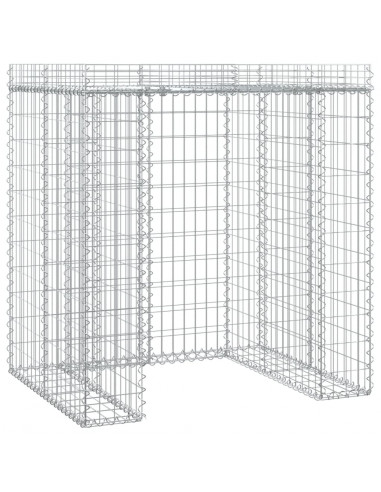 Parete Gabbioni Bidone Spazzatura 110x91x120 cm Ferro Zincato
