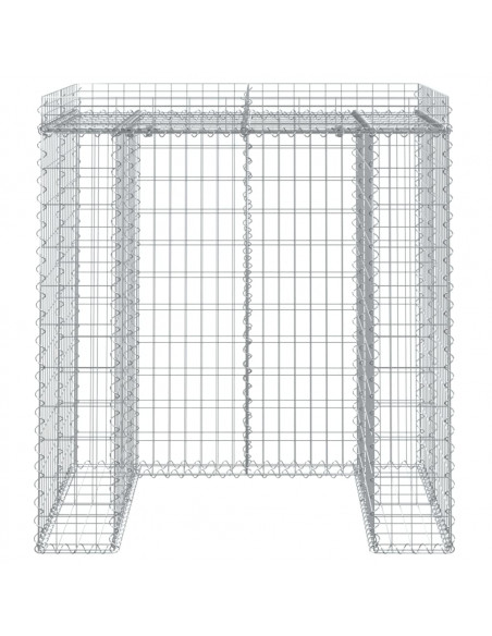 Parete Gabbioni Bidone Spazzatura 110x91x120 cm Ferro Zincato