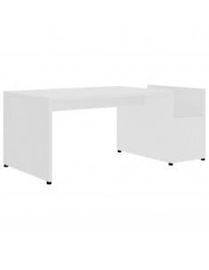 Tavolino da Salotto Bianco 90x45x35 cm in Legno Multistrato 2