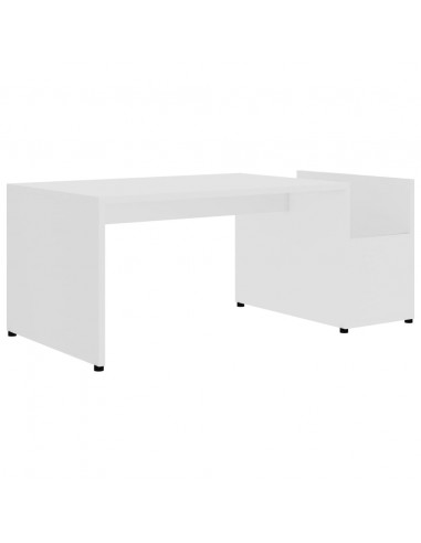 Tavolino da Salotto Bianco 90x45x35 cm in Legno Multistrato