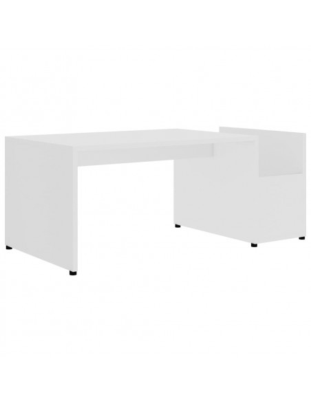 Tavolino da Salotto Bianco 90x45x35 cm in Legno Multistrato
