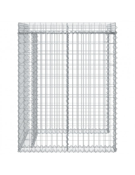 Parete Gabbioni Bidone Spazzatura 110x91x120 cm Ferro Zincato