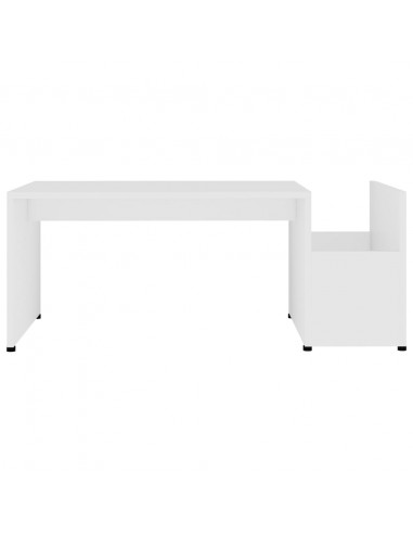 Tavolino da Salotto Bianco 90x45x35 cm in Legno Multistrato