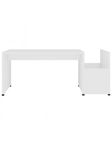 Tavolino da Salotto Bianco 90x45x35 cm in Legno Multistrato