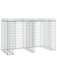 Parete Gabbioni Bidone Spazzatura 192x91x120 cm Ferro Zincato 2