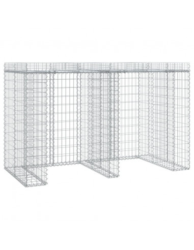 Parete Gabbioni Bidone Spazzatura 192x91x120 cm Ferro Zincato