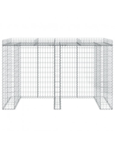 Parete Gabbioni Bidone Spazzatura 192x91x120 cm Ferro Zincato