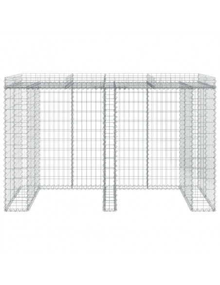 Parete Gabbioni Bidone Spazzatura 192x91x120 cm Ferro Zincato
